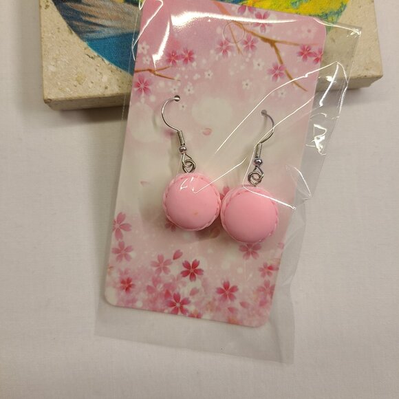 PINK MACARON EARRINGS - Picture 2 of 2